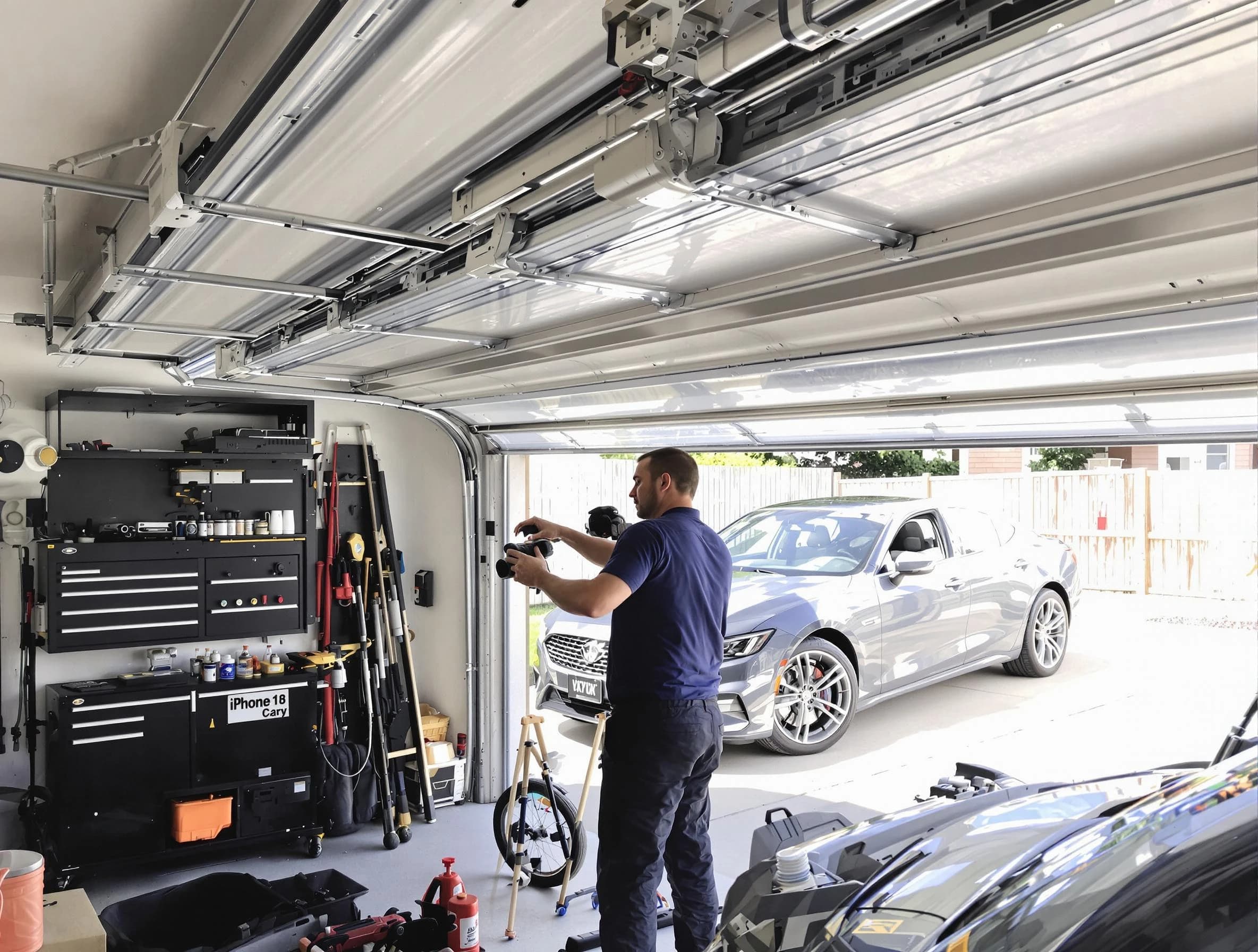 Middleborough Garage Door Repair technician fixing noisy garage door in Middleborough
