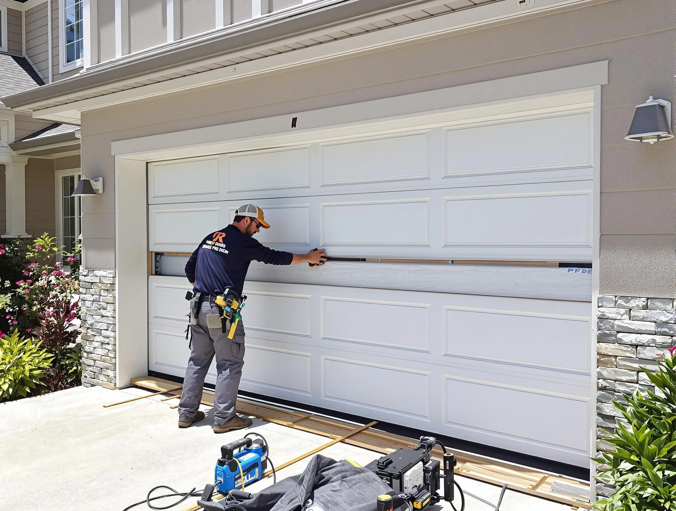 Middleborough Garage Door Repair team performing complete garage door replacement at Middleborough residence