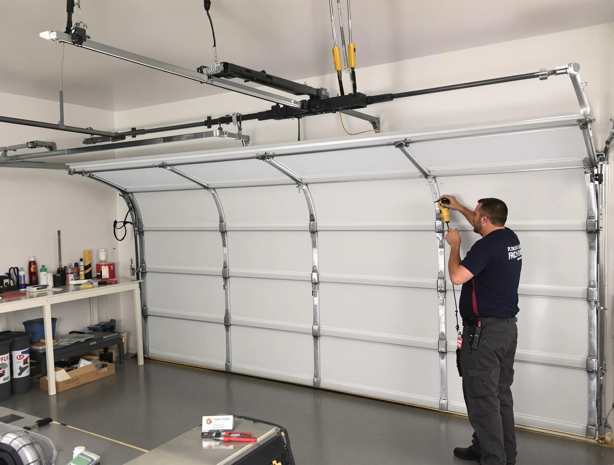 Middleborough Garage Door Repair certified technician performing overhead door system repair in Middleborough