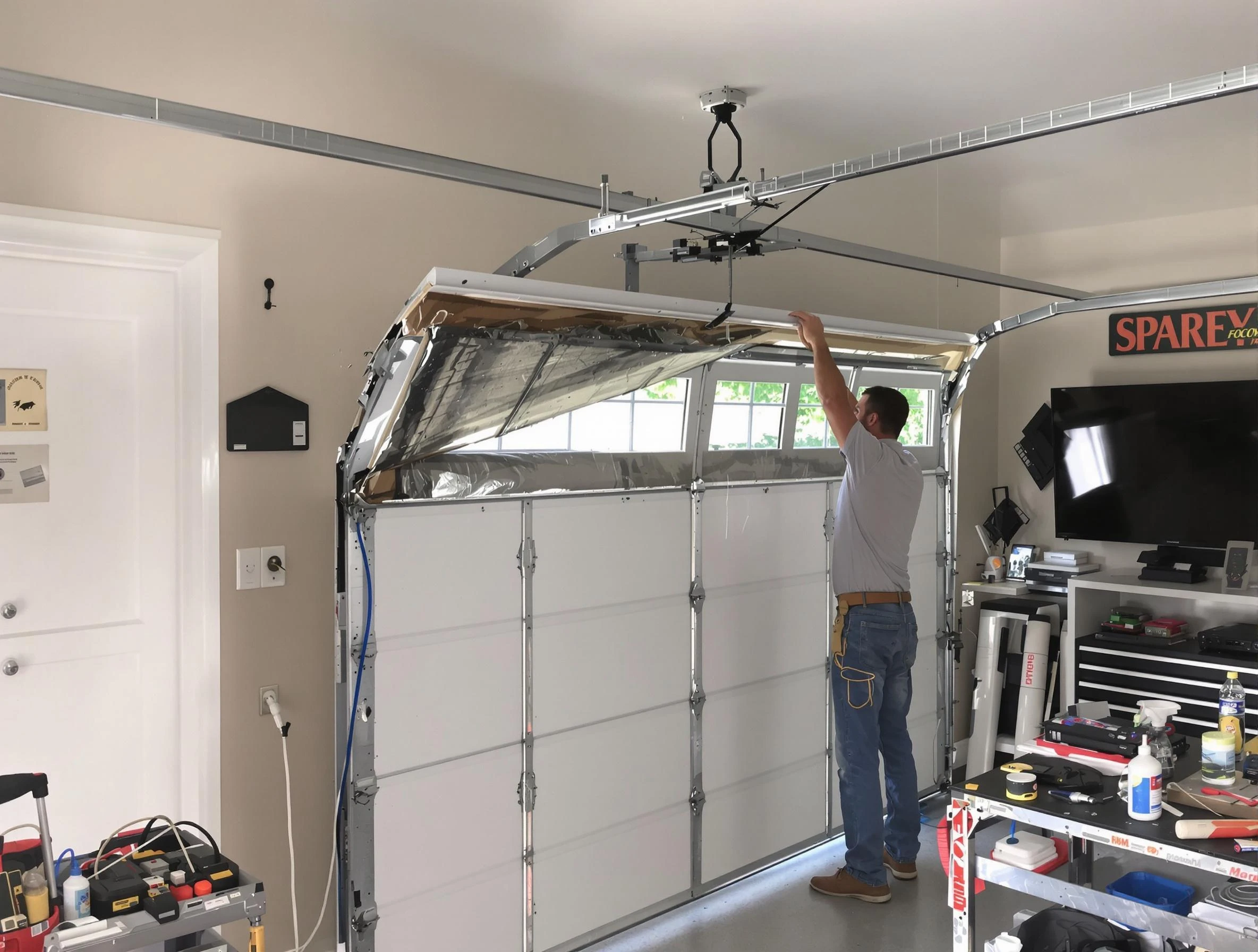 Garage door section replacement by Middleborough Garage Door Repair in Middleborough