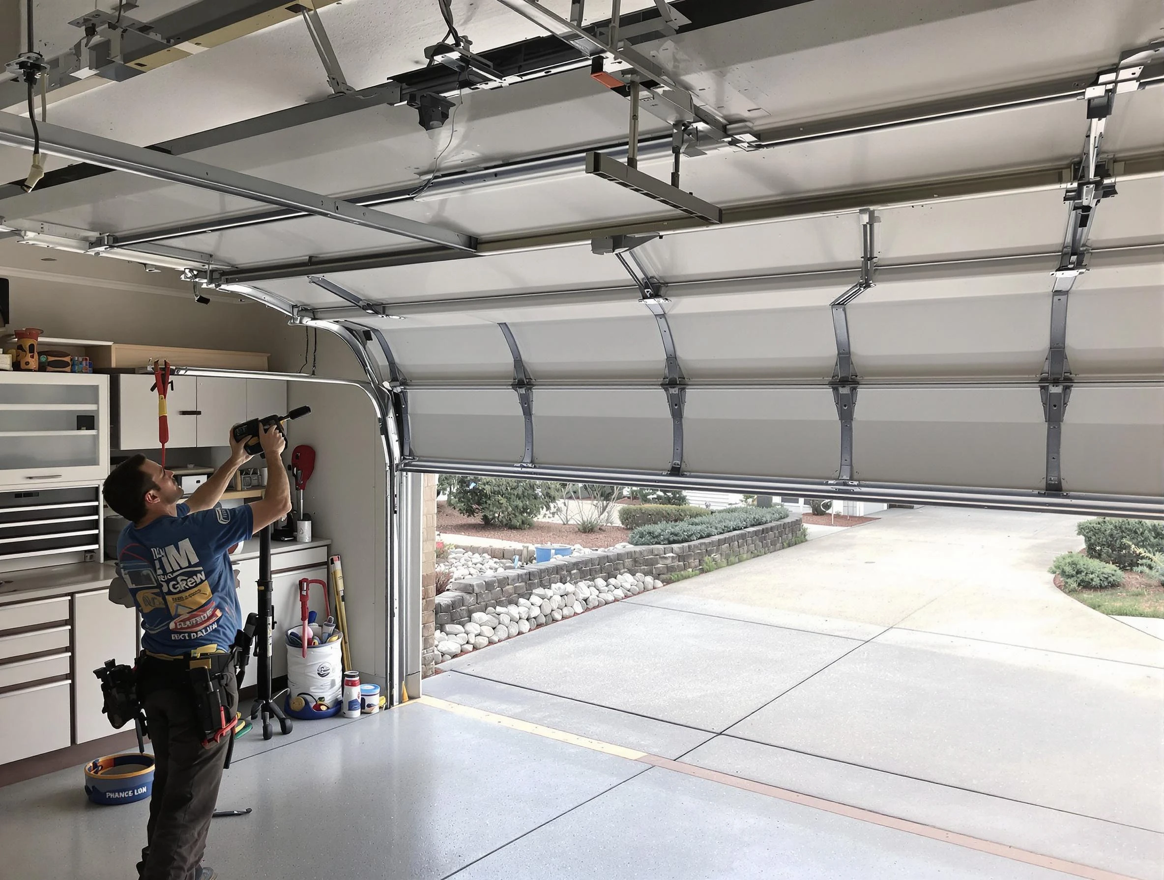 Garage door track repair service by Middleborough Garage Door Repair in Middleborough
